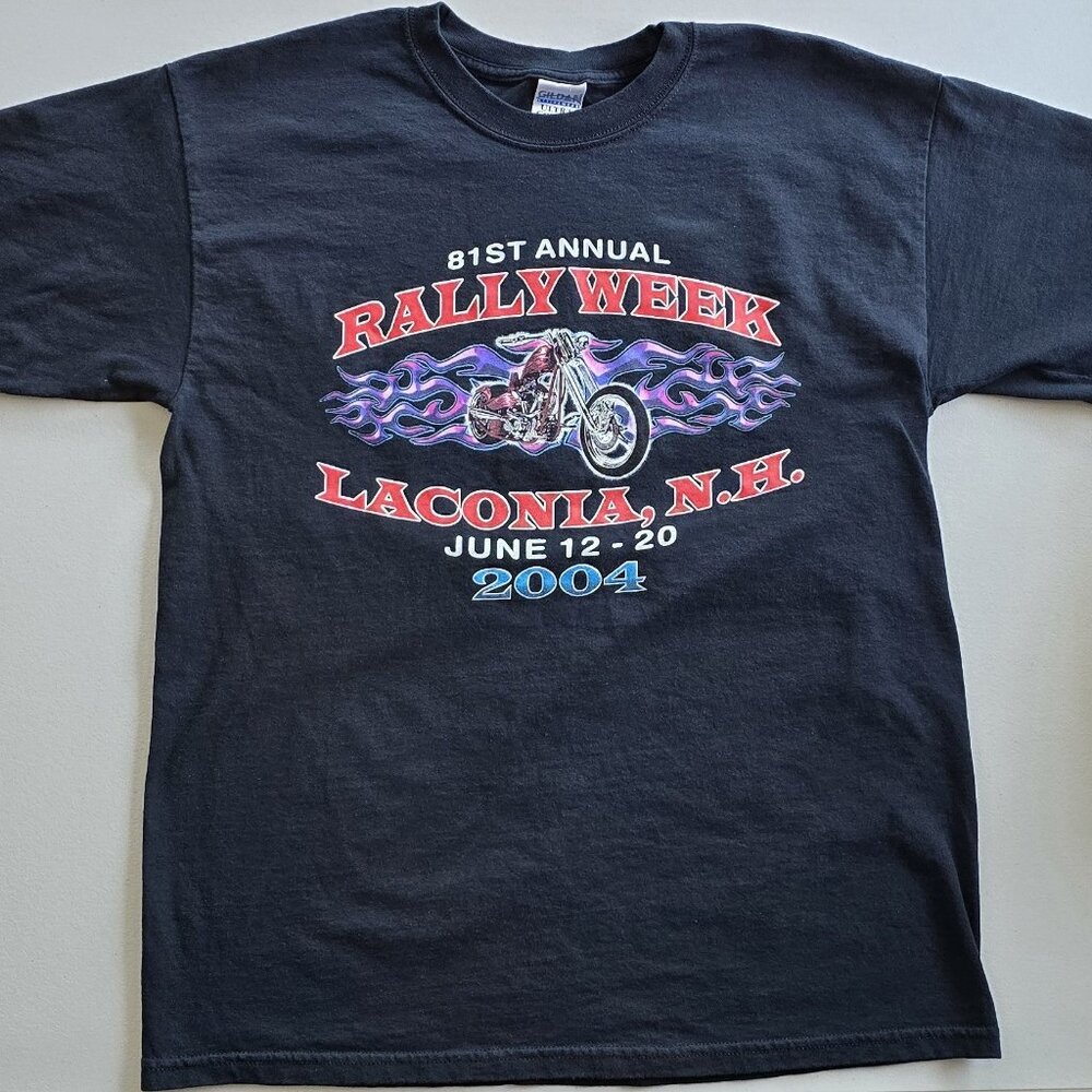 81st Annual Rally Week Laconia New Hampshire 2004 T-Shirt Bike Shirt Size L